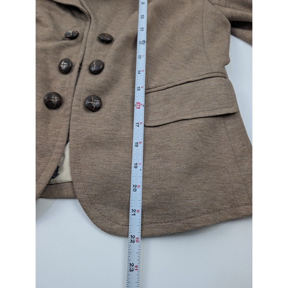 The Limited Tan Heathered Double Breasted Blazer Paisley Lining Small - Picture 9 of 10
